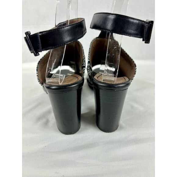 Vionic Kaia Mules Heels Snakeprint Reptile Black White 8.5 Ankle Strap Open Toe - Picture 7 of 14